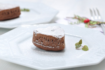 Dessert in the shape of a heart Valentine's Day