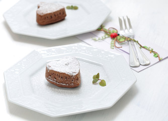 Dessert in the shape of a heart Valentine's Day