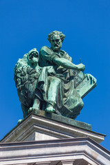 Fototapeta na wymiar Apostle Mark, sculpture on Isaak cathedral in St.Petersburg