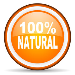 natural orange glossy icon on white background