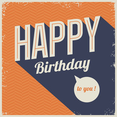 Vintage retro happy birthday card, with 3 dimensional fonts - 48032022