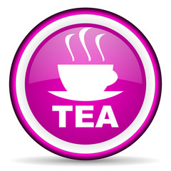 tea violet glossy icon on white background