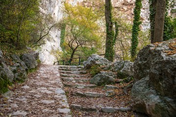 Fototapeta premium Old steps in mountains
