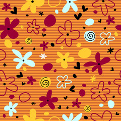 Beautiful seamless pattern with flowers