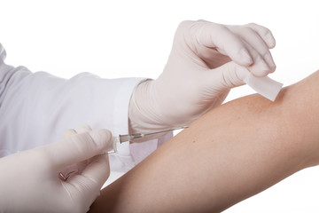 Disinfection before blood taking