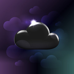Black plastic glossy generic cloud