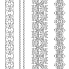 Set of ornamental ribbons. Seamless pattern stripe. Silhouette