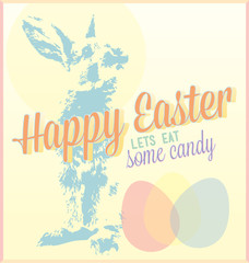 Vintage Happy Easter Card and Wallpaper