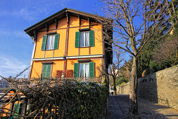 Townscape of Bergamo city, Lombardy, Italy