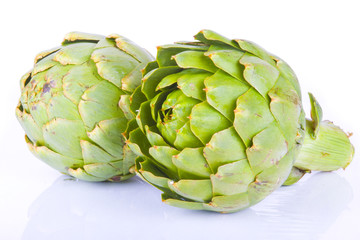 Fototapeta premium Artichokes on White Background