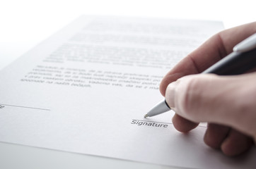 Signing a contract