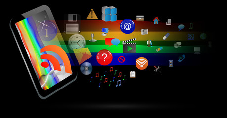 Abstraction of the tablet and icons