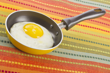 Fried Egg Sunny Side Up in a Small Frying Pan