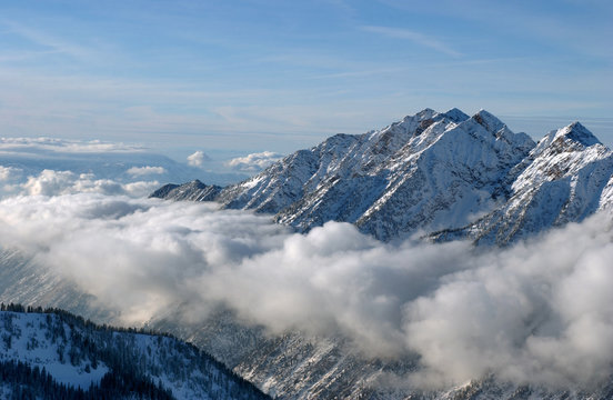 Spectacular View To The Mountains From Snowbird Ski Resort