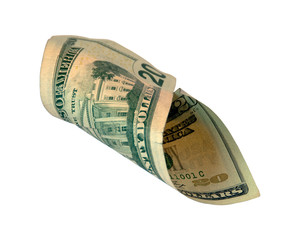 Curled Twenty Dollar Bill