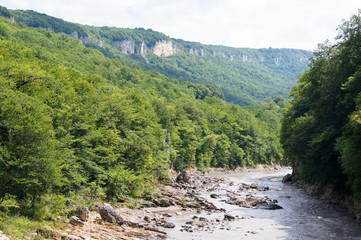 River canyon White. The south of Russia. Caucasus