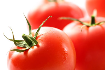 Tomatoes on the white background