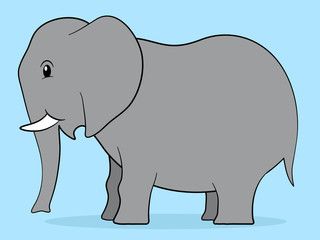 Happy cartoon elephant adult