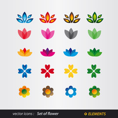 set of logo flower