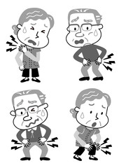 高齢者のからだの痛みいろいろ　モノクロ