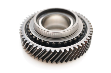 Gearbox parts isolated on white background.