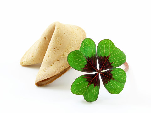 Gl&uuml;ckskeks mit Kleeblatt