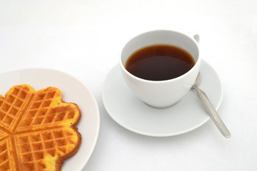 Kaffee mit Waffel