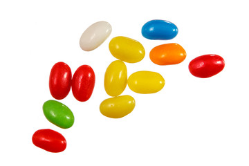Color jelly beans over white