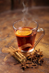 mulled wine with spices