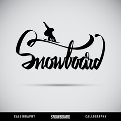 Snowboard hand lettering - handmade calligraphy