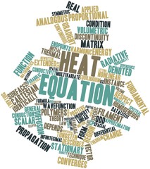 Word cloud for Heat equation - obrazy, fototapety, plakaty