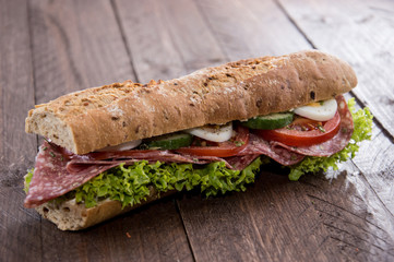 Fresh made Salami Sandwich