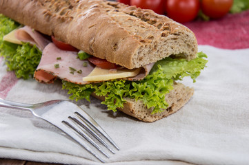 Fresh Sandwich with Ham and Cheese