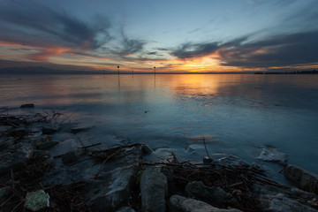 sunset at lake constance