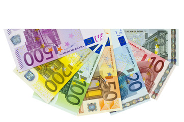 Ein Fächer mit Eurobanknoten