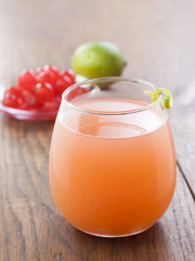 Refreshing tropical cocktail with fruit juice