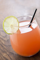 Refreshing tropical cocktail with fruit juice