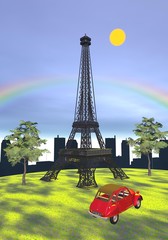 Tour Eiffel, Paris, France - rendu 3D