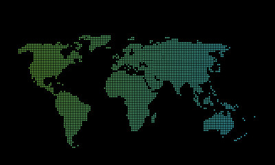 Fototapeta na wymiar Mapa świata w kropki