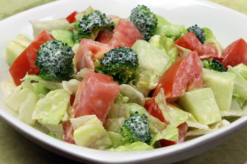 Garden Salad with Dressing Vegan Mayo