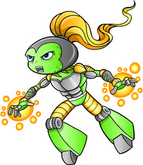 Ninja Warrior Robot Cyborg Vector