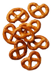 Pretzels isolated on white background, close-up