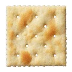 Saltine soda cracker isolated on white background