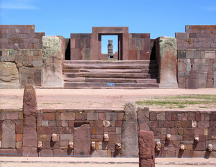 Bolivia, Tiwanaku ruins, Kalasasaya & lower temples