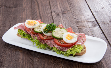 Fresh made Salami Sandwich