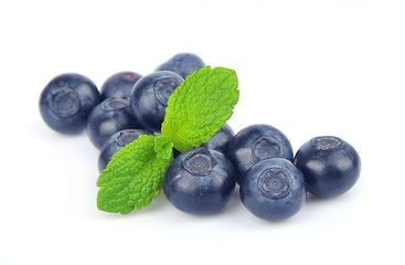 Blueberries with mint
