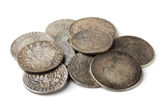 Pail of  thalers - ancient european silver coins