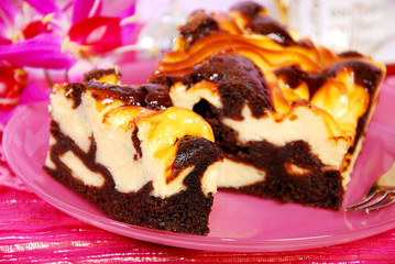 black and white cheese cake