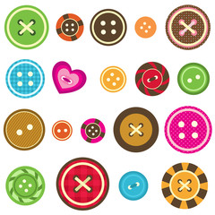 set of various sewing buttons