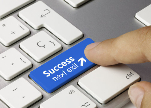 Success next exit keyboard key. Finger Stock Photo | Adobe Stock